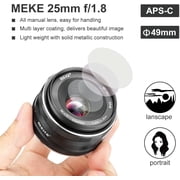 Meike 25mm F1.8 Large Aperture Wide Angle Lens Manual Focus Lens Compatible with Panasonic Lumix Olympus M4/3 Mount Mirrorless Cameras
