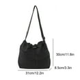 thumbnail image 2 of HUISZJ Square Shoulder Bag, Leisure Crossbody Bag, Nylon Drawstring Shoulder Bag for Travel Commute Work (Black), 2 of 7