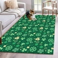 thumbnail image 2 of St. Patrick's Day Washable Area Rug&nbsp;3x5ft Shiny Green Yellow Lucky Shamrocks Plant Green Soft Rectangle&nbsp;Rugs for Living Room, Non Slip Carpet for Bedroom&nbsp;Entryway Dining Room, 2 of 9