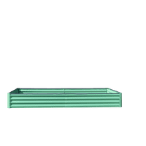 8x4x1 ft Galvanized Raised Garden Bed, Outdoor Planter Garden Boxes Large Metal Planter Box for Gardening Vegetables Fruits Flowers,Green