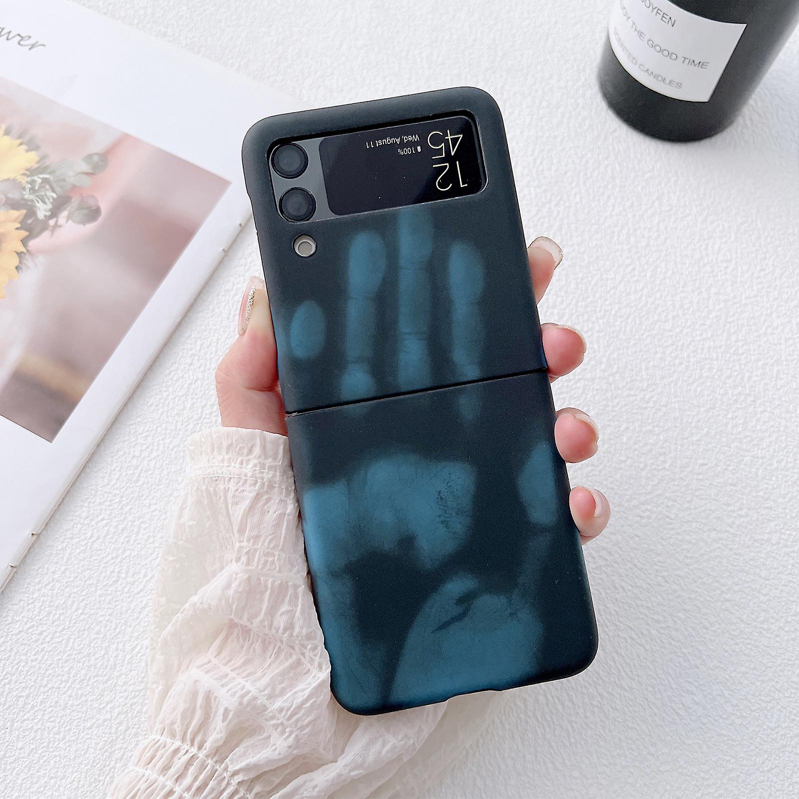 Étui Mate Compatible avec Samsung Galaxy Z Flip 4, Protection Créative à Induction Thermique Changeant de Couleur