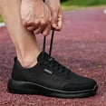 thumbnail image 3 of Womens Lace up Walking Sneakers Breathable Mesh Tennis Shoes Low Top Casual Athletic Cushioned Simple Daily Sneakers Black Size 10, 3 of 6