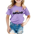 thumbnail image 4 of T-shirt à Manches Courtes pour Fille d'Anniversaire, Col Rond, Coupe Décontractée, Basique, 4 of 4