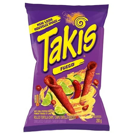 TAKIS Fuego Tortilla Chips Spicy Chili Pepper & Lime Flavour, 280g/9.9 oz