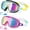 Black Mirror Gold & Green Mirror Pink, variant on LunaGoods Swim Goggles 2 Pack Anti-Fog Anti-UV Wide View Swimming Goggles for Kids 3-14