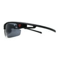 thumbnail image 3 of Mens 90s Color Mirror Classic Baseball Halfrim Sport Sunglasses Matte Black, 3 of 4