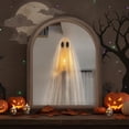 thumbnail image 3 of Halloween Light Up Ghost Mirror, Halloween Ghost Decorations, Spooky Halloween Decorations Indoor for Wall Table Mantel Room Home Office Party （11"x13.8"), 3 of 6