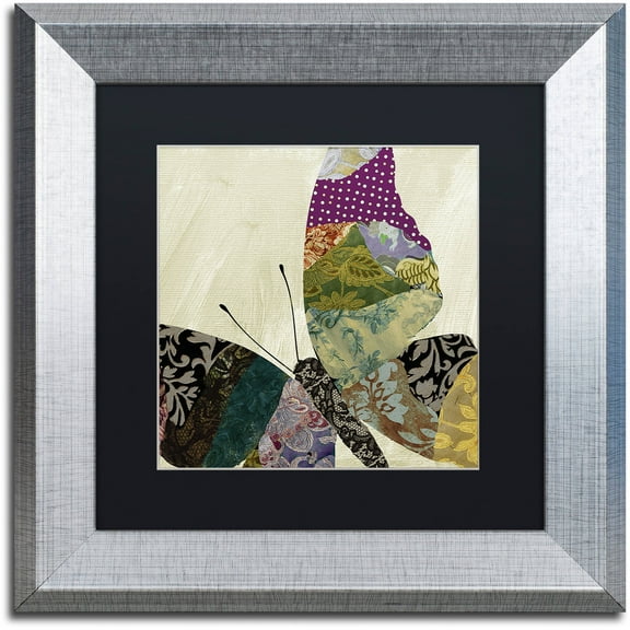 Trademark Fine Art "Butterfly Brocade I" Canvas Art by Color Bakery Black Matte, Silver Frame