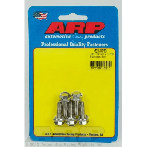 ARP 621-0750 Polished 1/4-20 x 0.750 hex SS bolts