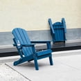 thumbnail image 4 of Bofang Folding Adirondack Chair with Dual Cup Holder HDPE Plastic Outdoor Patio Chair,Navy Blue, 4 of 11