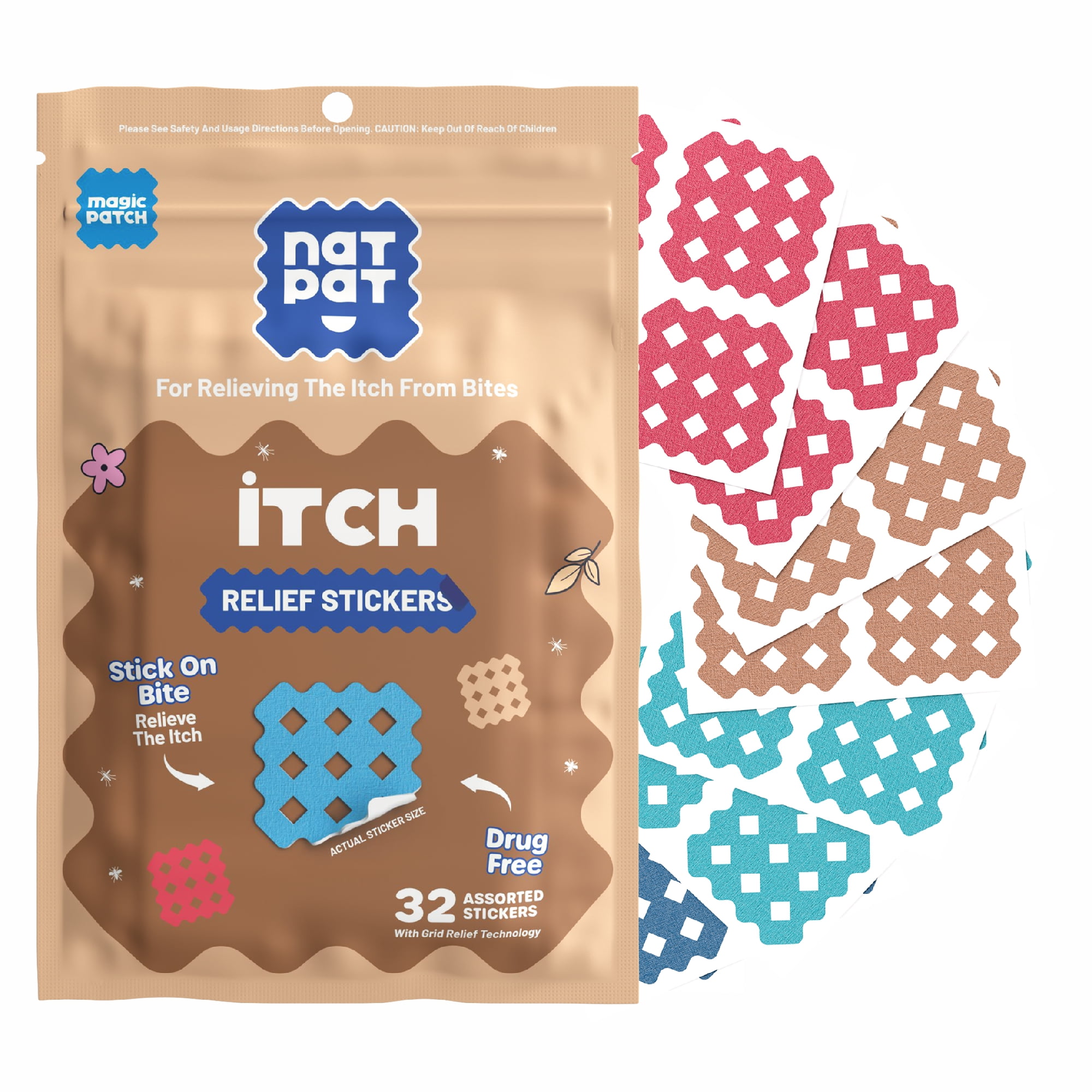 BuzzPatch Magic Patch Itch Relief Patches - 27 Patches - Chemical Free, Natural Itch Relief - Bug Bite Relief for Mosquitos, Ticks, Midges, Sandflies