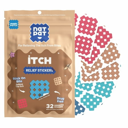 NATPAT MagicPatch Itch Relief Patches for Bug Bites, 32 Count