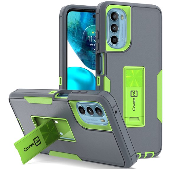 CoverON For Motorola Moto G 5G 2022 Phone Case, Military Grade Heavy Duty Full Body Kickstand Cover, Gray