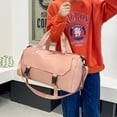 thumbnail image 5 of Bolsa de gimnasio pequeña, petates de viaje deportivos, bolso de noche para fin de semana con bolsillo mojado y compartimento para zapatos, 5 of 5