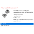 thumbnail image 2 of Front Wheel Hub Assembly Set - Compatible with 2008 - 2013 Volvo C30 2009 2010 2011 2012, 2 of 2