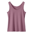 thumbnail image 4 of WAYUTE Tank Tops for Women with Built in Bras Summer Lace Sleeveless Stretch Fit Solid Color Camisole Casual Sporty Fashion,Purple,L, 4 of 4