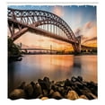 thumbnail image 3 of Ambesonne New York Shower Curtain, Sunset Evening View, 69"Wx70"L, Brown Blue, 3 of 5