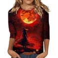 thumbnail image 2 of BILIKEYU 2025 Halloween Shirts for Women Crew Neck Top, Womens Tops, Halloween Clothes for Women, Halloween Shirts for Women, 2 of 5