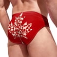 thumbnail image 4 of Canadian Flag Men's Swimming Trunks,Beach Shorts Stretch Swimsuit Quick Dry Maple Leaf Themed Canadian Independence Day Triangle Print Soft And Comfortable Swimming Spa Tie Swimming Shorts, 4 of 5