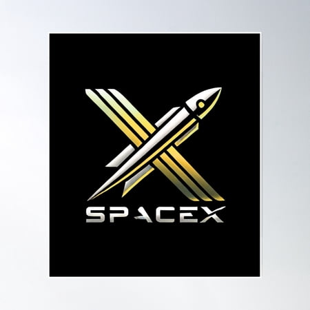 Spacex Logo Poster Wall Art, Modern Wall Decor, 8x12 UNFRAMED