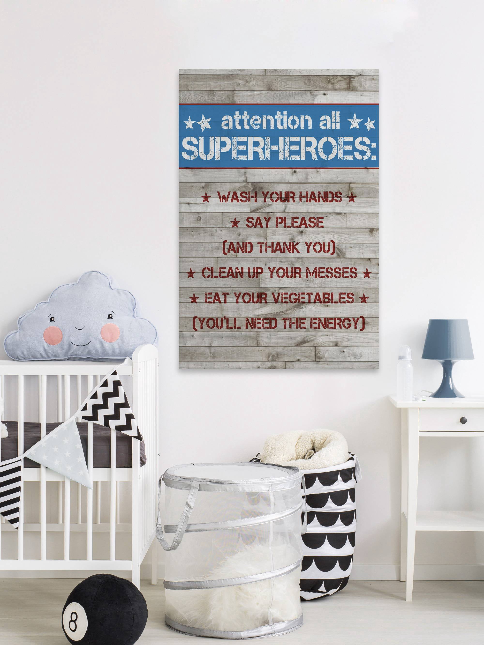 Marmont Hill Wooden Superhero House Rules Canvas Wall Art