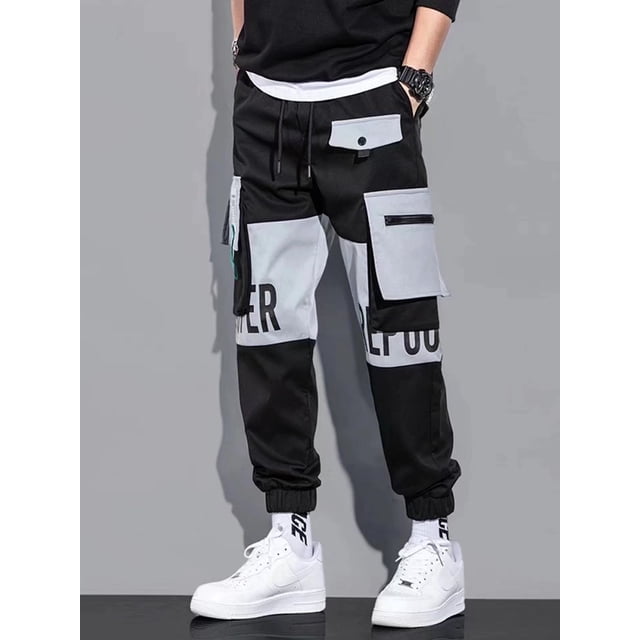 New Hong Kong Style Workwear Pants Men‘s Solid Color Versatile Loose Trendy Large Size Leggings