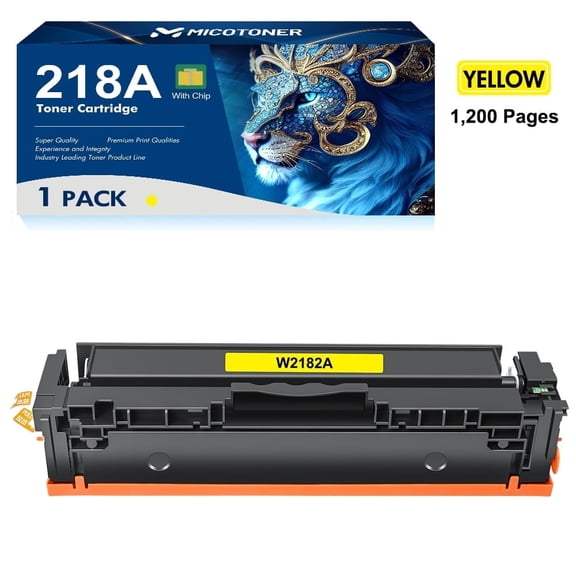 With-Chip 218A Toner Cartridge Compatible for HP 218A 3301fdw 3201dw Laserjet 3301sdw 3301cdw W2182A Printer Ink Yellow * 1 Pack