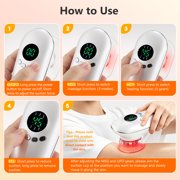 3 in 1 Body Sculpting Machine, Face and Body Massager with 3 Modes, 4 Heat Levels, Handheld Heated Massage Tool for Face, Neck, with 2 Suction Cups