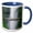 Blue/White, variant on 3drose, Multnomah Falls and Bridge, Mount Hood Nf, Columbia Gorge, Oregon, 11oz Two-tone Black Mug