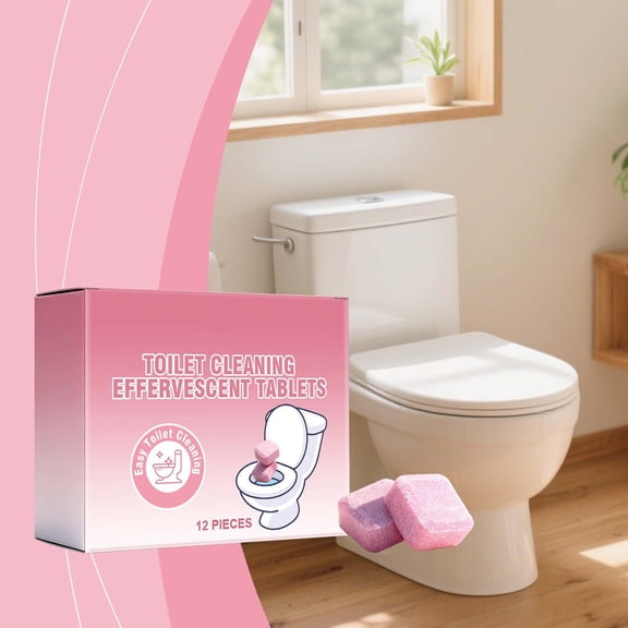 Kchsji Toilet Cleaner Tablets 12‑Pack, Effervescent Deep Clean And Odor Neutralizer, Limescale Rust Ring Lift, pH‑Balanced Septic‑Safe, Weekly Convenience, Fresh Clean Smell After Every Flush