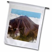 Aerial view of Pico Mount Volcano, Pico Island. Azores Islands, Portugal, North Atlantic Ocean. 12 x 18 inch Garden Flag fl-37615-1