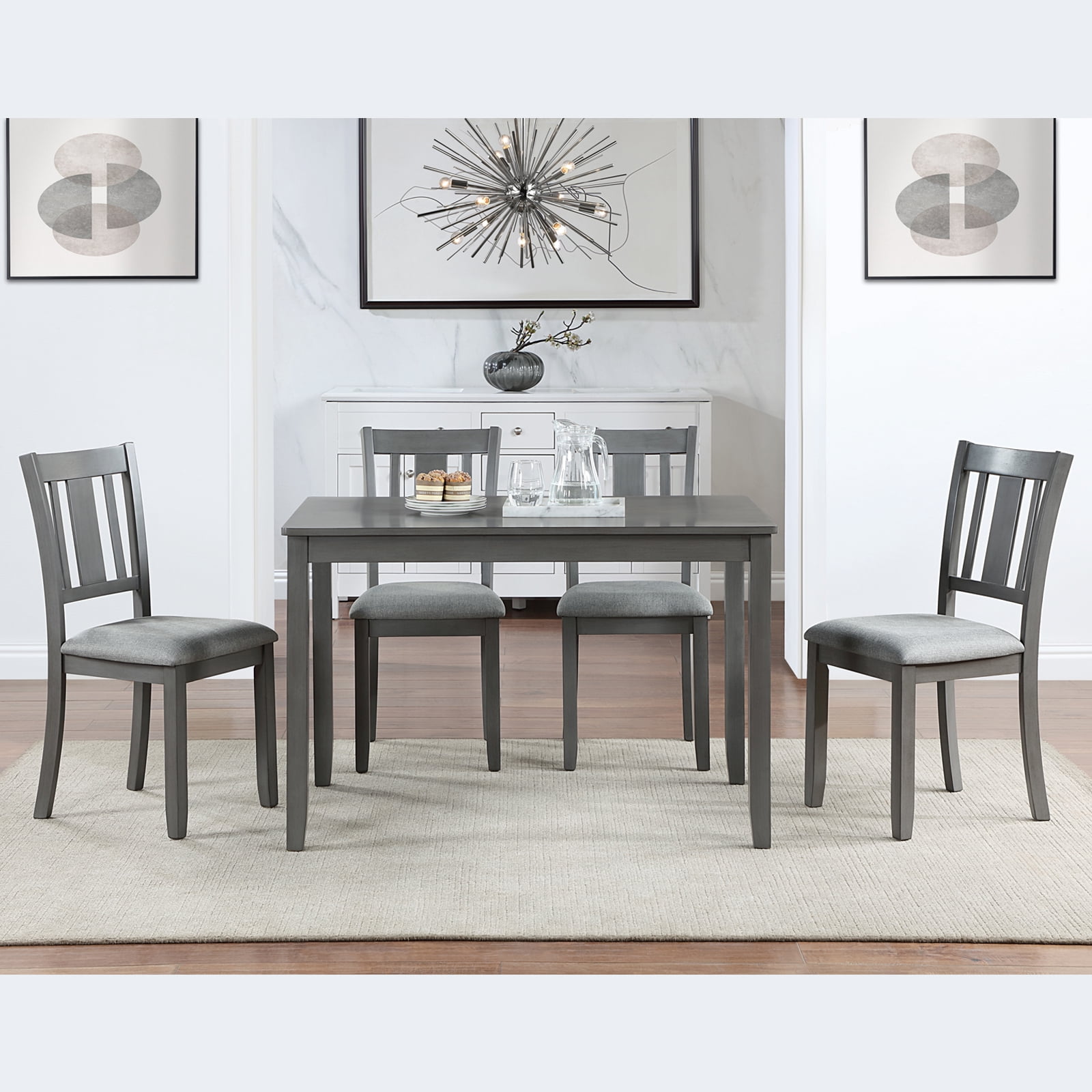 HOQBN Rectangular Dining Table,45.5" Wooden Kitchen Table for 4-6,Space-Saving Kitchen Table for Kitchen & Living Room,