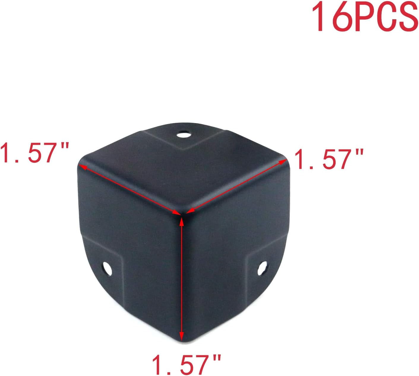 ABCISI 1.57" Black Corner Protector, 16Pcs Metal Cabinets Speaker Corners Protector for Flight Road Case Cabinet, Amplifier Speaker Cabinet