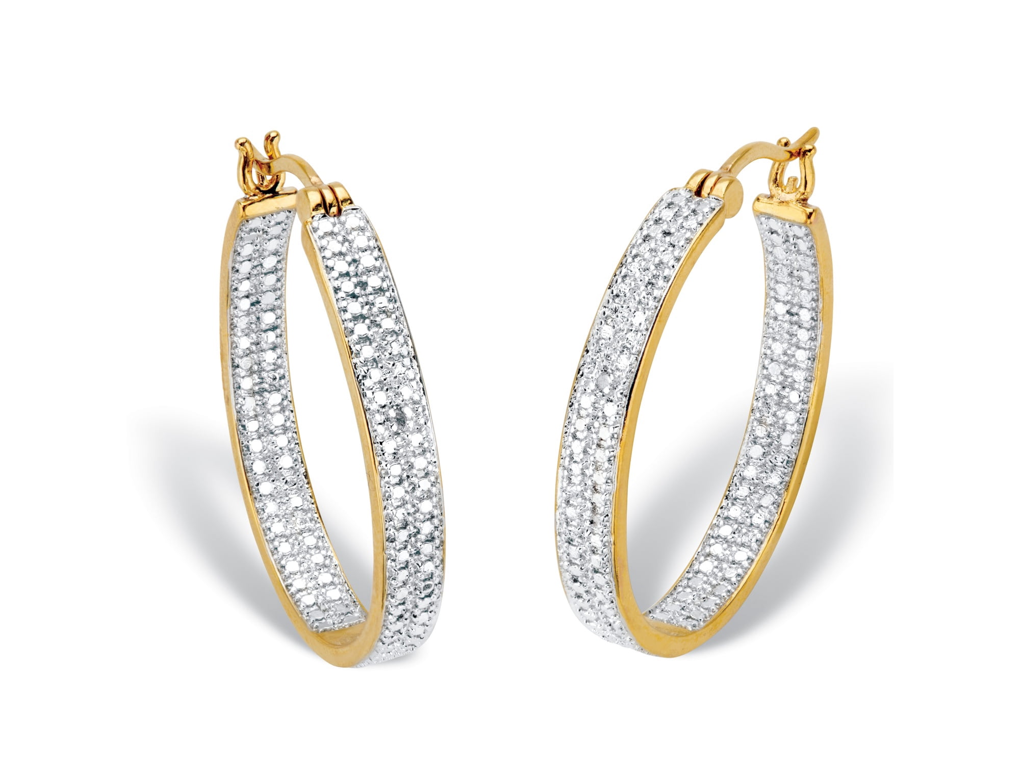PalmBeach Jewelry Diamond Accent 18k GoldPlated TwoTone InsideOut