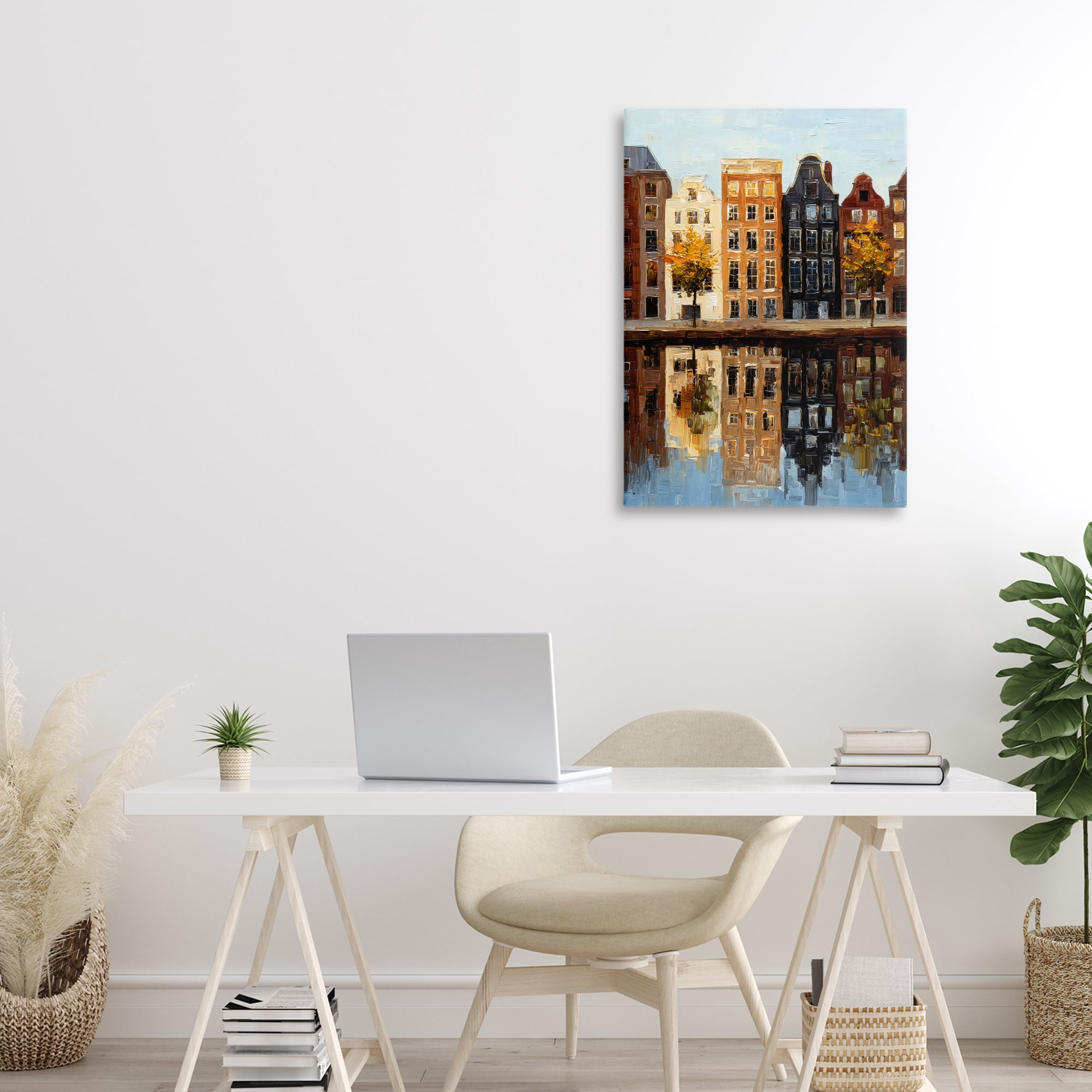 Stupell Industries City Reflection over Canal Canvas Wall Art, design by Petal Prints Design