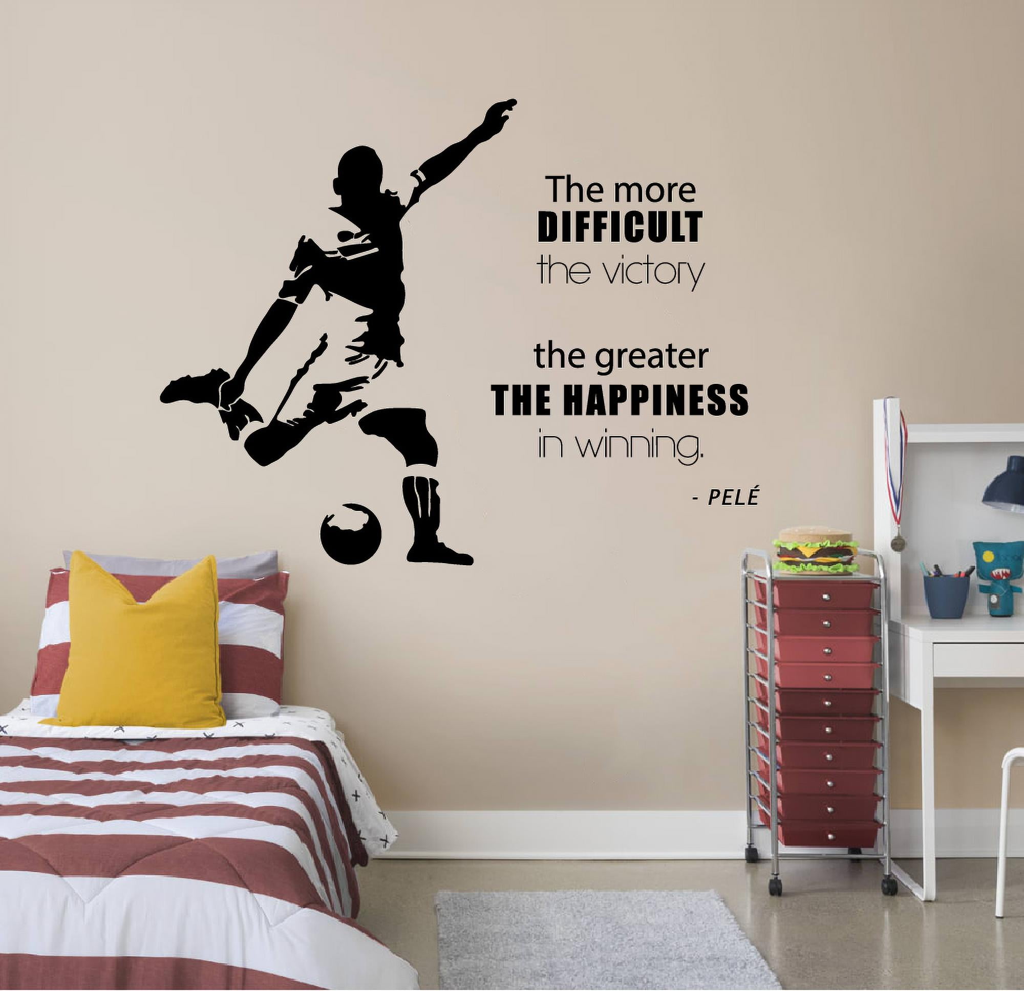 Football Wall Stickers Set Boys Girls Bedroom Soccer Vinyl Decals x20 