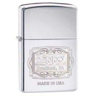 Zippo Lighter - Personalized Custom Message Engrave on Back for Crown Stamp  High Polish Chrome Windproof Zippo Lighter #24751