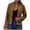 A1#Brown1107, variant on Women's Stand Collar Military Jacket Double Long Sleeve Blazer Coat