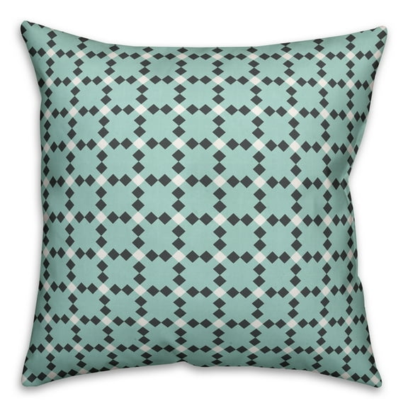 Creative Products Blue Check Plaid 18x18 Spun Poly Pillow