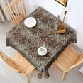 thumbnail image 2 of Brown and Black Leopard Print Square Tablecloth,Waterproof Square Table Cover,Wipeable Spillproof Washable Table Cover for Home Kitchen Party Decor 52"x52"(132x132cm), 2 of 6