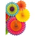thumbnail image 3 of Party Hanging Paper Fans Set, Round Pattern Paper Garlands Decoration 6pcs, 3 of 4