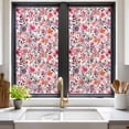 thumbnail image 3 of Spring Floral Window Privacy Film, Modern Watercolor Flowers Botanical Static Cling UV Sun Blocking Tint Film Heat Control Windows Films for Bedroom Bathroom, Window Stickers 17.7"x39.3", 3 of 8