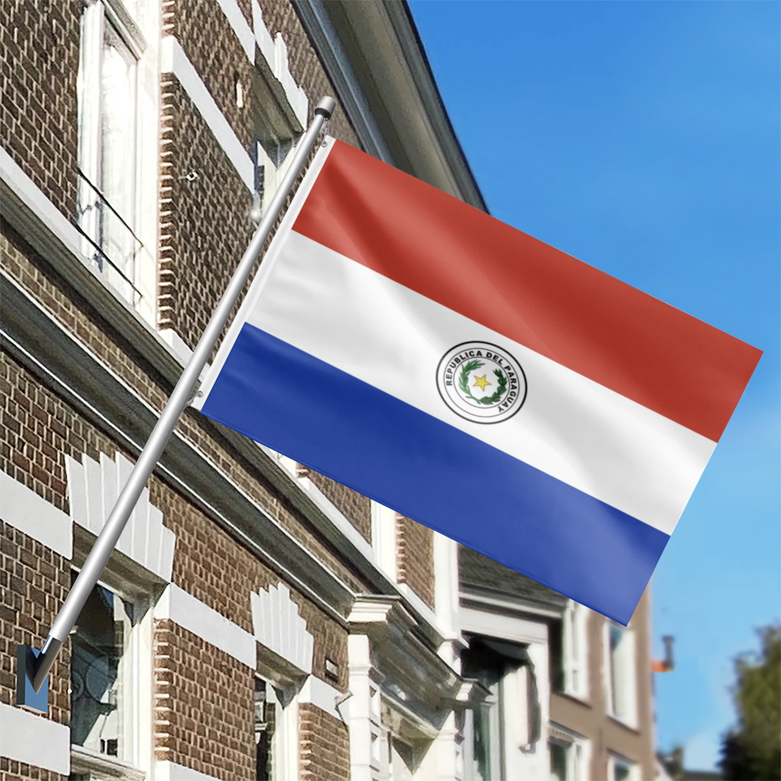 Livetty Double Sided 3 layers Flags 4x6 Ft Paraguay Flags Banner for Yard Decoration Garden Display For World Soccer Play