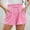 Pink, variant on Rezuofi 2 Pcs Women's Shorts 2025 Summer Casual Beach Bermuda High Waist Linen Shorts for Women Trendy