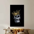 thumbnail image 2 of Trendy Printed, Black and Gold Canvas Decor, Modern Canvas Gift, Skull King, Skull Canvas Decor, Skull King 3D Canvas, Abstract 3D Canvas, Canvas Wall Decor - Rolled Canvas, 2 of 6