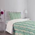 thumbnail image 3 of Ambesonne Turquoise Quilted Bedspread Set 2 Pcs, Traditional Polka Dot, Twin Size, Turquoise Brown Cream, 3 of 5