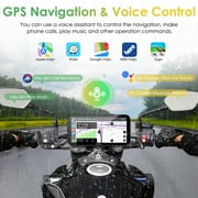 Carpuride Motorcycle CarPlay Screen, Dual 1080P Dash Cameras, IP67 Waterproof, Touch Screen (603D)