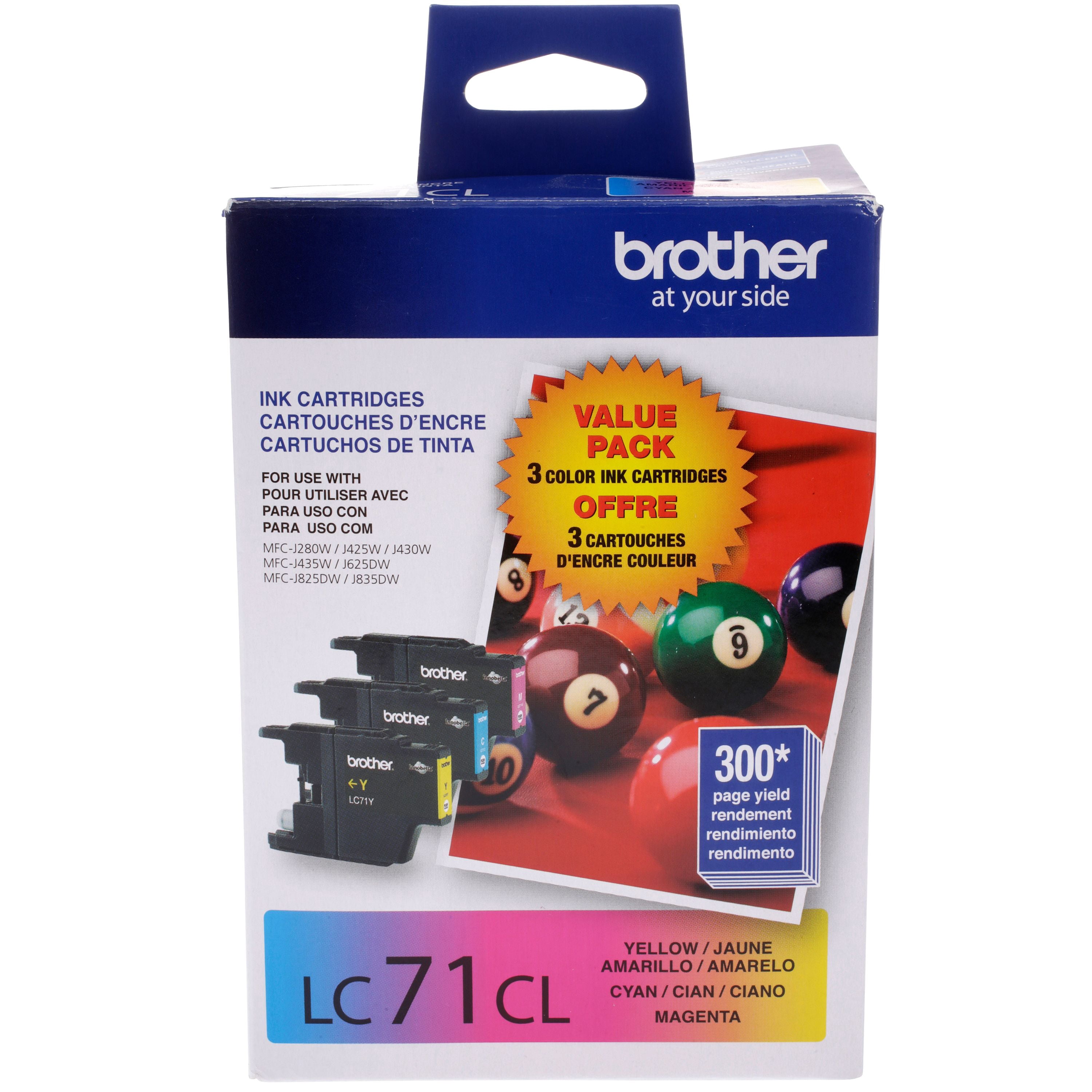 Brother Genuine Standard Yield Color Ink Cartridges, LC1013PKS