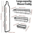 thumbnail image 6 of Shower Caddy Hanging Over Shower Head, Height Adjustable No-Drilling Bathroom Hanging Shelf Organizer, Rustproof Shower Caddy with Hooks, Shampoo Soap Holder for Inside Shower, 6 of 8