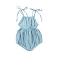 thumbnail image 4 of Hirigin Infant Baby Girl Summer Romper Clothes 6 12 18 24 Months Solid Color Tied Strap Sleeveless Playsuit Jumpsuit Bodysuits, 4 of 7
